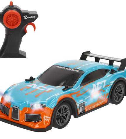 Two Speed & Go remote-controlled cars with adjustable speed, shown from a side view in a playful toy vehicle setting.