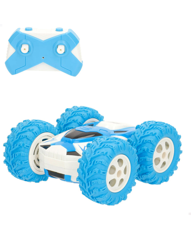 Four Speed & Go remote-controlled toy cars shown in a row, showcasing their compact size and colorful design for fun vehicle play.