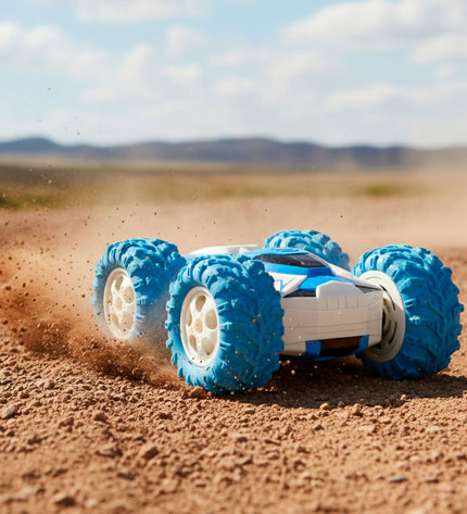 Four Speed & Go remote-controlled toy cars, colorful vehicles designed for kids' play, shown on a flat surface.