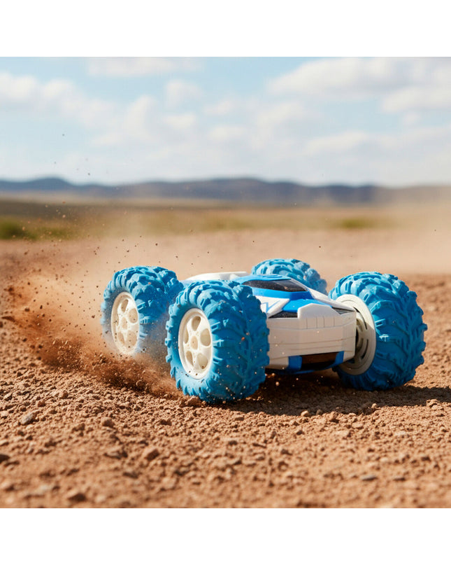 Four Speed & Go remote-controlled toy cars, colorful vehicles designed for kids' play, shown on a flat surface.
