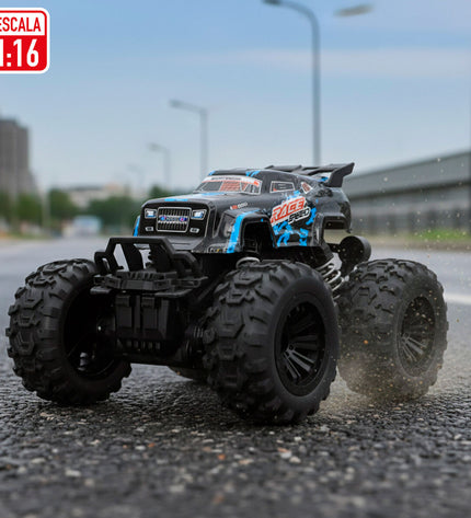 Two Speed & Go remote-controlled toy cars with adjustable motors, shown on a flat surface in a playful setting.