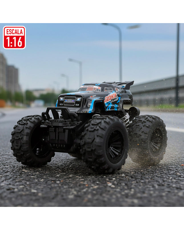 Two Speed & Go remote-controlled toy cars with adjustable motors, shown on a flat surface in a playful setting.