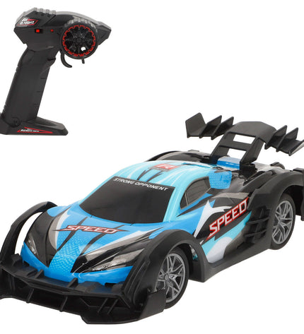 Four Speed & Go remote-controlled toy cars with adjustable motors, shown in a close-up image.