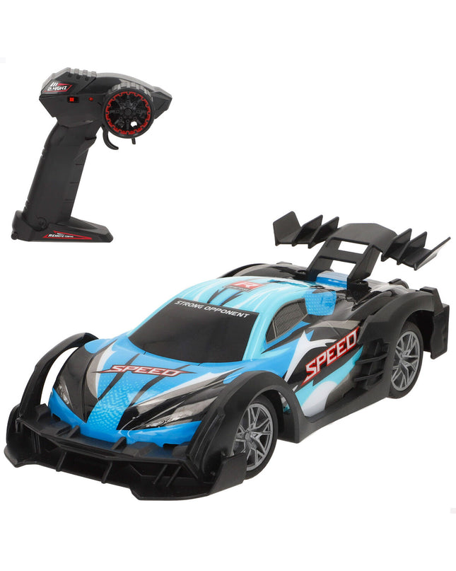 Four Speed & Go remote-controlled toy cars with adjustable motors, shown in a close-up image.