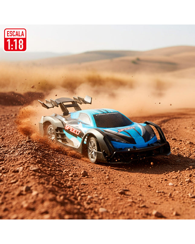 Four Speed & Go remote-controlled toy cars shown on a white background, showcasing their compact design and vibrant colors.