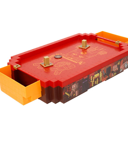 Minecraft hockeytafel set with two miniature game tables, measuring 44x8x22.5 cm, designed for kids' toys and game accessories.