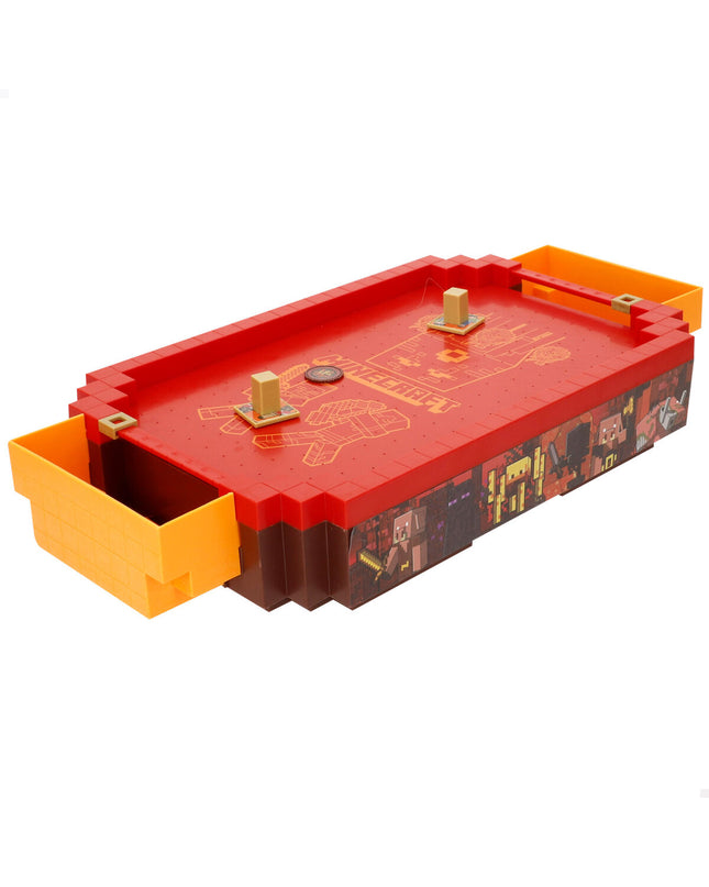 Minecraft hockeytafel set with two miniature game tables, measuring 44x8x22.5 cm, designed for kids' toys and game accessories.