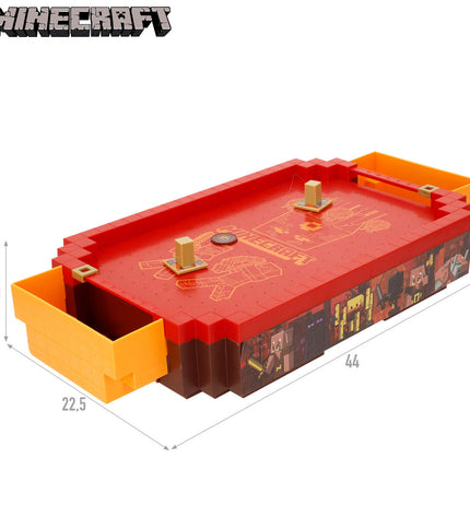 Minecraft hockeytable set with two 44x8x22.5 cm wooden hockey games, suitable for children and gaming enthusiasts.