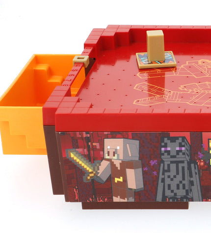 Minecraft domino set with two pieces, featuring pixelated Minecraft characters and blocks, for fun gameplay and collection.