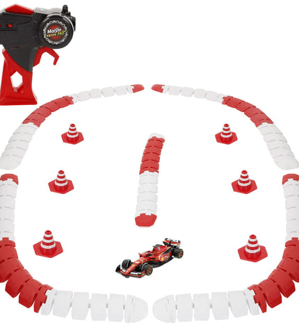 Four black and red Audi F1 2024 Ferrari SF-24 remote control toy cars, detailed and designed for play and collection.
