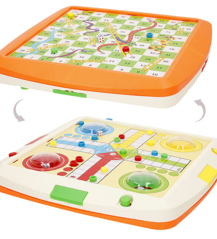 Colorbaby automatic Mens-Erger-Je-Niet game set with four colorful plastic pieces for family fun and classic gameplay.