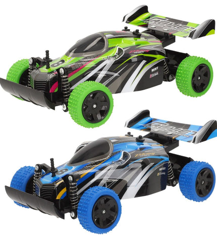 Two Speed & Go remote-controlled police cars, measuring 23 x 8 x 13 cm, with blue and white design and detailed police decals.