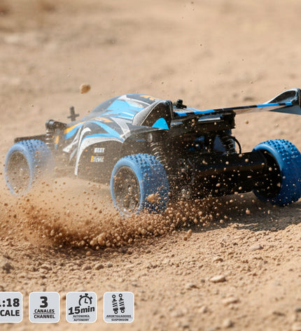 Two Speed & Go remote-controlled police cars, 23x8x13 cm, shown side by side in an outdoor setting.