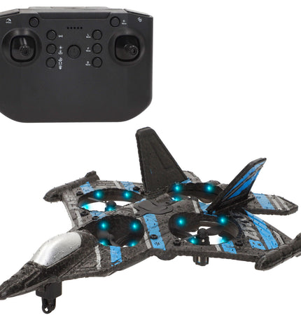 Two Speed & Go remote control toy airplanes on a white background, showcasing playful aircraft designed for children.