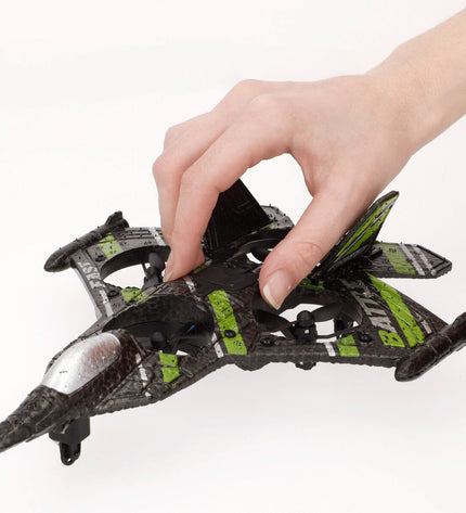 Two Speed & Go remote control airplanes, toy vehicles, shown in flight with detailed wings and sleek design.