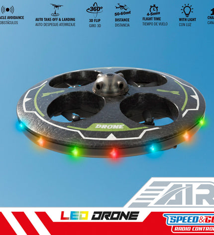 Two Speed & Go drone toys from the Drone Speed & Go set, featuring colorful remote-controlled vehicle designs.
