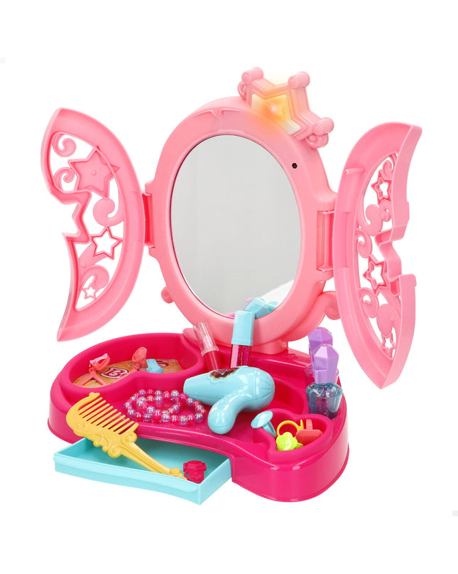 Colorbaby toy play vanity set with four miniature dressing tables, each measuring 27x31.5x18 cm, for imaginative role-play.