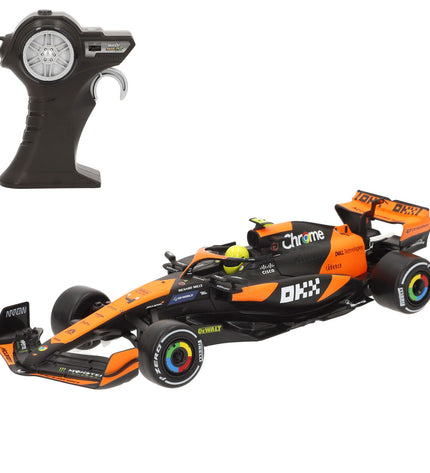 Four McLaren police toy cars with remote controls, measuring 24x6x8.5 cm, designed for children’s play and vehicle fun.