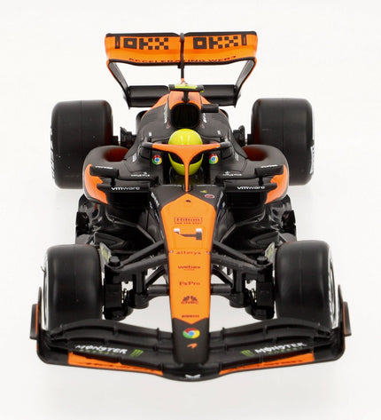 Four McLaren remote control police cars, 24x6x8.5 cm, toy vehicles for children, with detailed police car design.