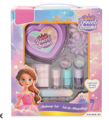Colorbaby Kinder make-up set with six colorful pretend play makeup items, compact and child-friendly, in a rectangular case.