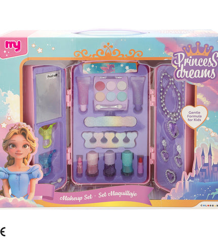 Colorbaby Kinder make-up set with four pretend makeup tools in colorful packaging, designed for children's imitative play.