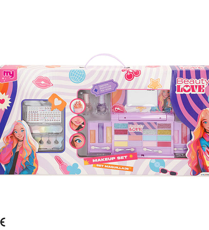 Colorbaby Kinder make-up set with four pretend makeup pieces in a colorful toy playset, designed for imaginative children's play.