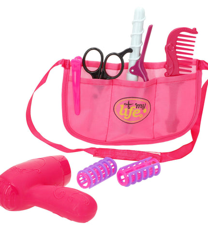 Colorbaby toy vanity table set with two pink and white play tables featuring mirrors for children’s pretend dress-up.