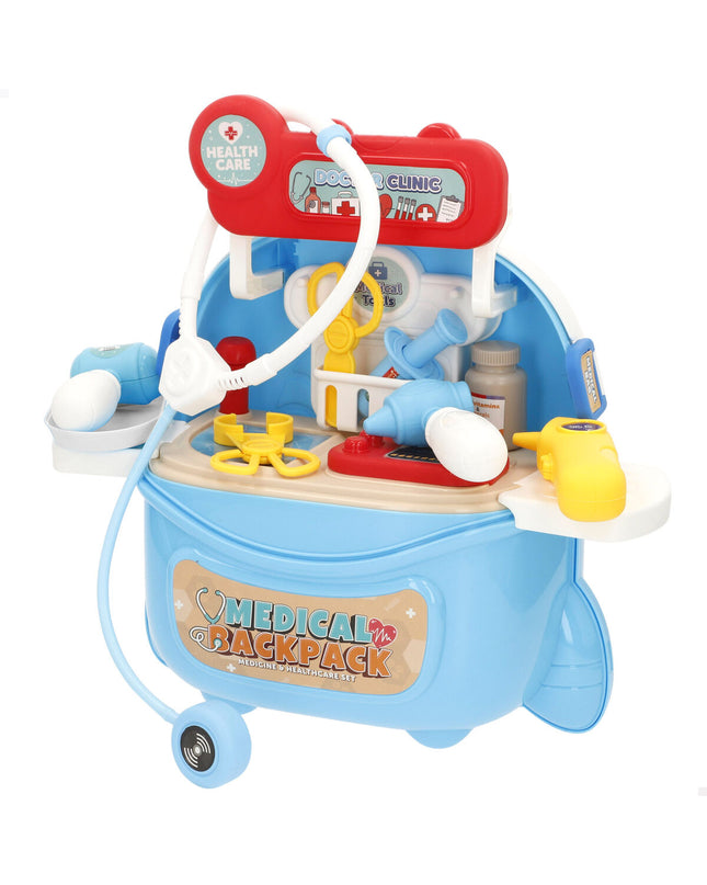 Colorbaby toy doctor kit with accessories, including medical tools and a stethoscope, for pretend play and role-playing activities.