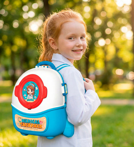 Colorbaby toy doctor bag with accessories, includes toy medical tools for pretend play and role-playing fun.