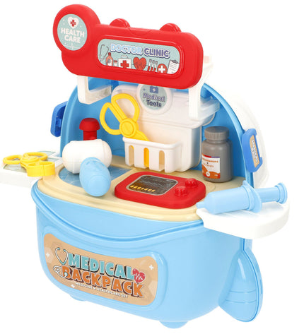 Colorbaby toy doctor bag with accessories, including stethoscope, thermometer, and medical tools, for pretend play.