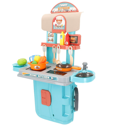Colorbaby toy kitchen set with six pieces, measuring 40x40x23 cm, designed for imaginative play and role-playing games.