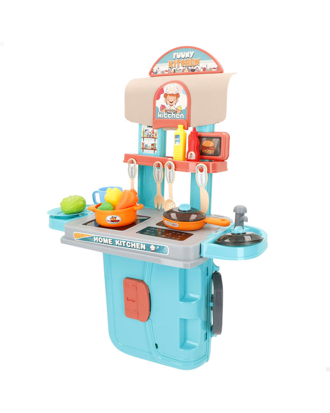 Colorbaby toy kitchen set with six pieces, measuring 40x40x23 cm, designed for imaginative play and role-playing games.
