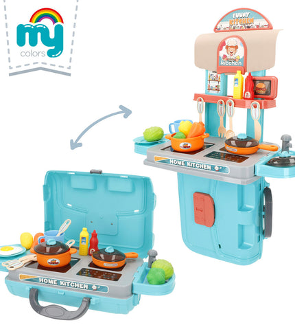 Set of six Colorbaby toy kitchens, each measuring 40x40x23 cm, designed for pretend play and imaginative games.