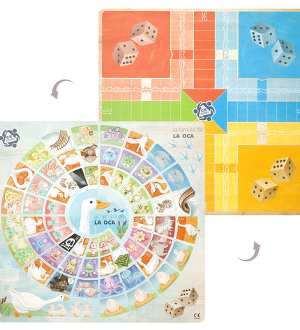 Colorbaby Parchis en Oca game board with 26 colorful pieces, 40x40 cm, designed for fun family gameplay.