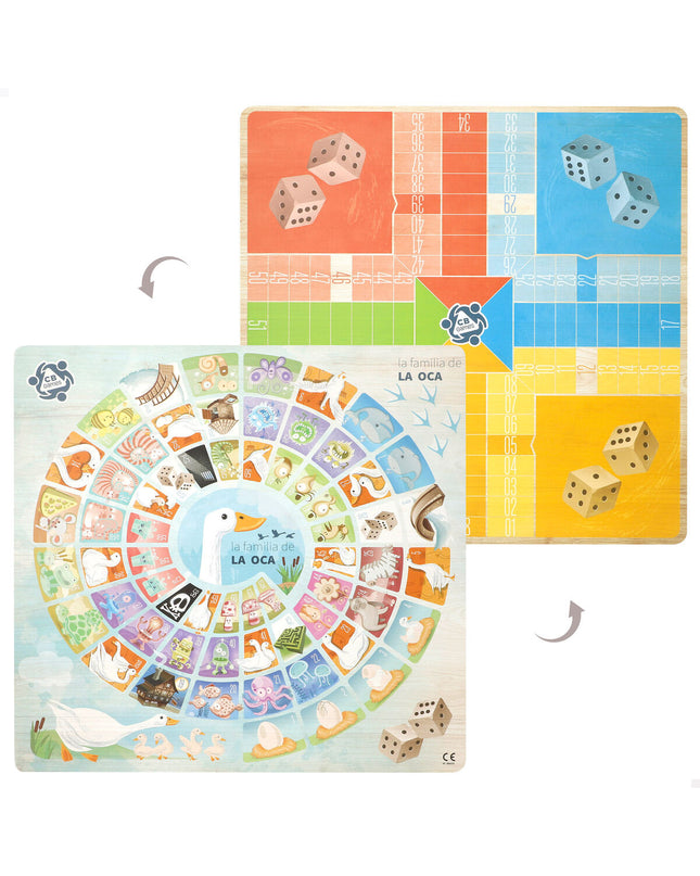Colorbaby Parchis en Oca game board with 26 colorful pieces, 40x40 cm, designed for fun family gameplay.
