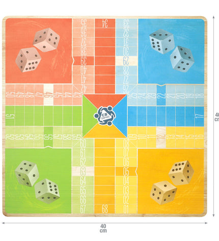 Colorbaby Parchis en Oca game board with 26 colorful pieces, 40x40 cm, for fun family play and strategic gameplay.