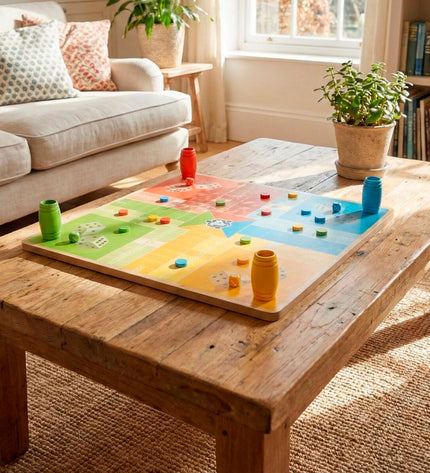 Colorbaby Parchis en Oca gameboard with 26 colorful pieces, 40x40 cm, for children’s fun and family game nights.