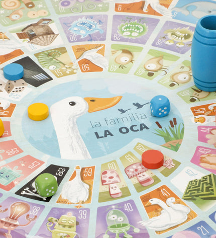 Colorbaby Parchis en Oca game board with 26 colorful pieces, 40x40 cm, ideal for family fun and classic board game play.