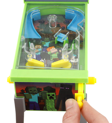 Set of four Minecraft Pinball toys, colorful gaming accessories featuring Minecraft characters and designs.