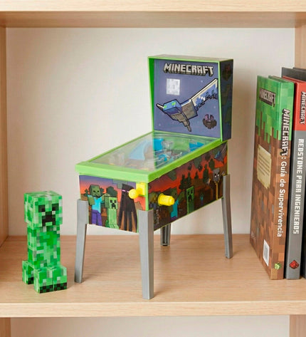 Set of four Minecraft-themed pinball toys featuring colorful designs inspired by Minecraft characters and blocks.