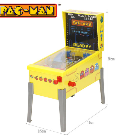 Set of four Pac-Man pinball toys featuring classic Pac-Man characters and vibrant colors for fun gameplay.