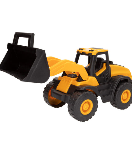 Colorbaby toy crane set with 8 colorful plastic vehicles, measuring 38x19x17 cm, suitable for children's play and games.