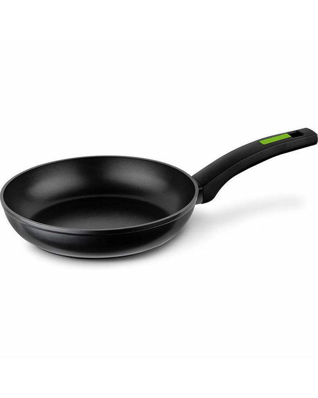 Monix Pan M481224 in black and green Bakelite handle, suitable for house and cooking, with a sleek, durable design.