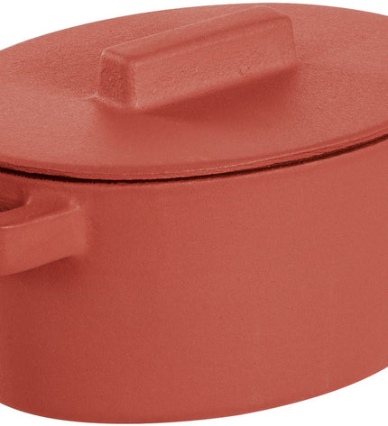 Roasting pan Terra.Cotto Cast Iron Oval with lid 13x10 cm