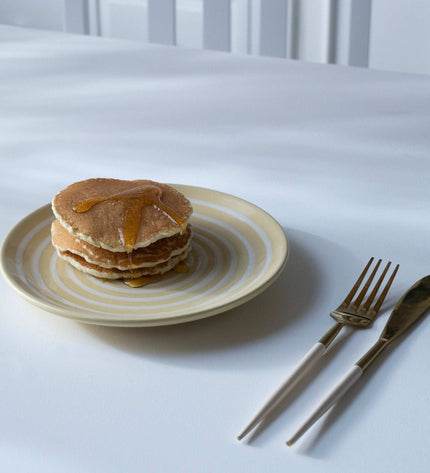 Ceramic Breakfast Plate with Lemon Stripes