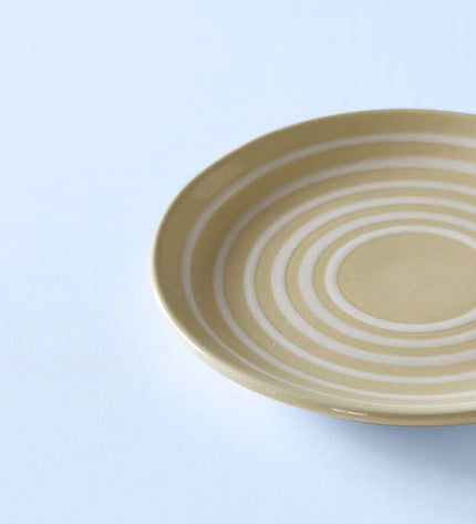 Ceramic Breakfast Plate with Lemon Stripes
