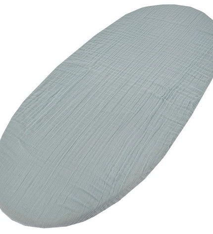 Muslin fitted sheet with elastic band 40 x 80 cm, mint