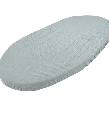 Muslin fitted sheet with elastic band 40 x 80 cm, mint