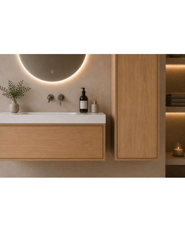 Houten badkamerkast Silence en Sunrise