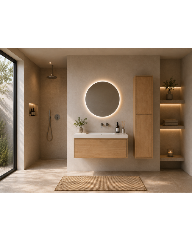Houten badkamerkast Silence en Sunrise